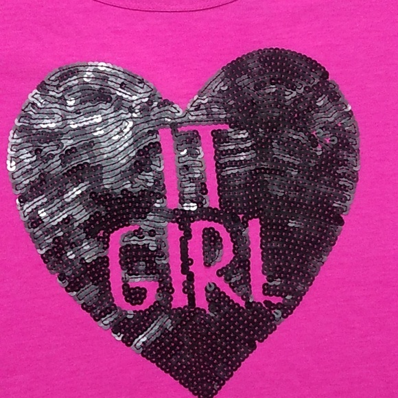 🖤 Girls 'It Girl' Pink Top Size 14 With Sequins and Button Details on Back - Picture 2 of 4